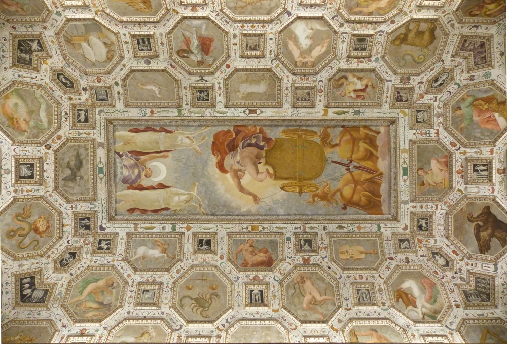 Apollo & Diana by Domenico Brusasorci, 1507-1567, in the Sala dei Firmamento of the Palazzo Chiericati, Vicenza, Italy