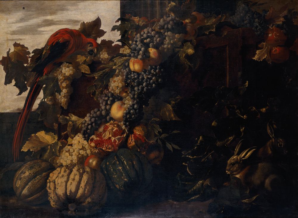 Natura Morta Con Frutta Pappagallo E Conigli Allegoria Dell Autunno Museo Civico Di Palazzo Chiericati Musei Civici Vicenza