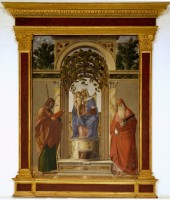 Giambattista Cima detto da Conegliano "Madonna in trono con il Bambino tra i santi Giacomo apostolo e Girolamo"