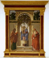 Giambattista Cima detto da Conegliano "Madonna in trono con il Bambino tra i santi Giacomo apostolo e Girolamo"