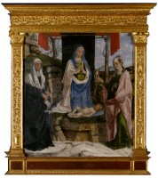 Bartolomeo Montagna "Madonna adorante il Bambino tra le sante Monica e Maria Maddalena"