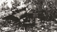 263.Affusto di cannone austriaco catturato sul Nad Logem nell'offensiva di Gorizia